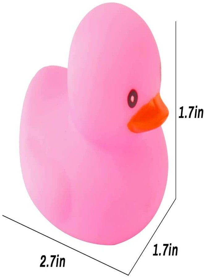 umbresen Pink Rubber Ducks Preschool Bath Toys Bathtub Duckies Gift for Baby Shower Infants Toddlers Car Pool Float Halloween Adults Party Favors Carnival Decorations (Small Pink 2.2''-12pcs) - Image 5